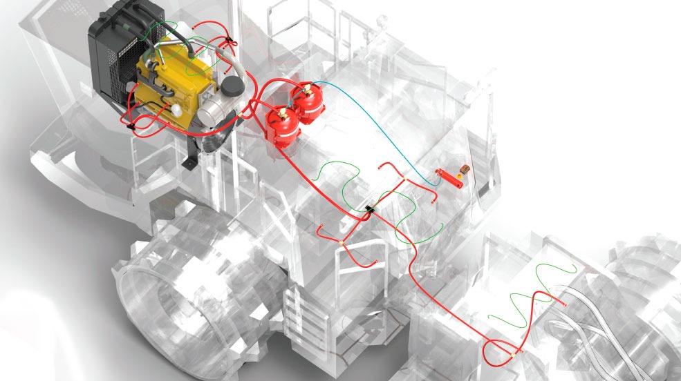 Sistema de extincion vehiculos pesados Amerex